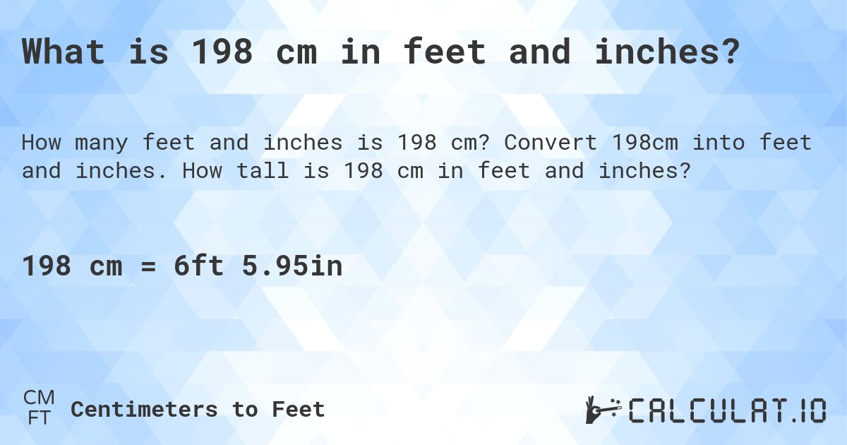 How Tall is 198cm in Feet?