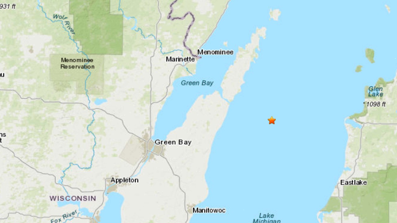 2 9 Magnitude Earthquake Reported In Lake Michigan Near Green Bay 2 9 Magnitude Earthquake Reported In Lake Michigan Near Green Bay