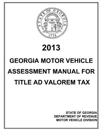 2013 Vehicle Valuation Manual Title Ad Valorem Tax Dvga 2013 Vehicle Valuation Manual Title Ad Valorem Tax Dvga