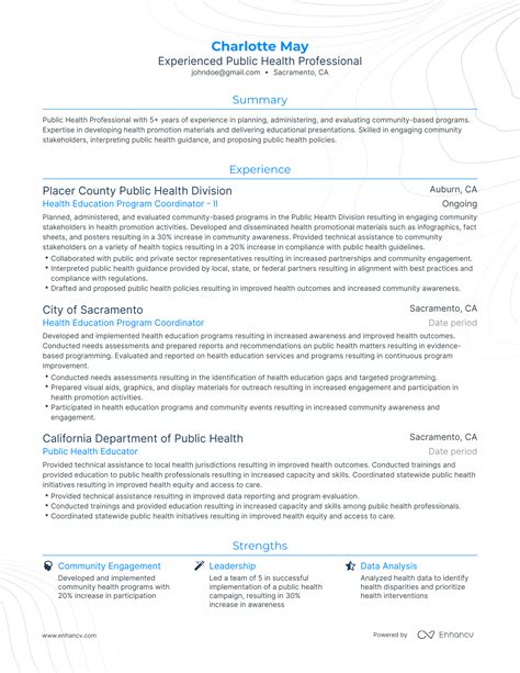 5 Public Health Resume Examples Guide For 2023 5 Public Health Resume Examples Guide For 2023