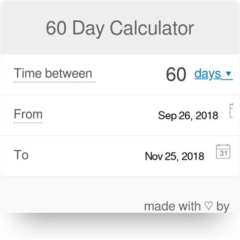 60 Day Calendar Calculator Chloe Sigrid 60 Day Calendar Calculator Chloe Sigrid