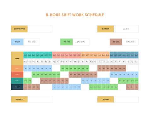 Create Your 8-Hour Shift Schedule for 7 Days