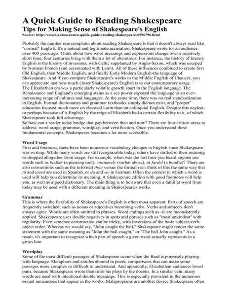 A Quick Guide To Reading Shakespeare Pdf A Quick Guide To Reading A Quick Guide To Reading Shakespeare Pdf A Quick Guide To Reading