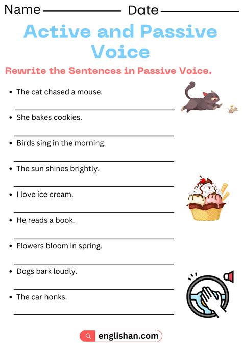 Active Passive Worksheet With Answers Passive Voice Chart Active Passive Worksheet With Answers Passive Voice Chart