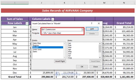 How to Add Calculated Items in Pivot Tables