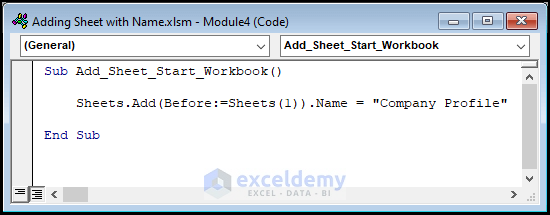 How to Add a Sheet Using VBA