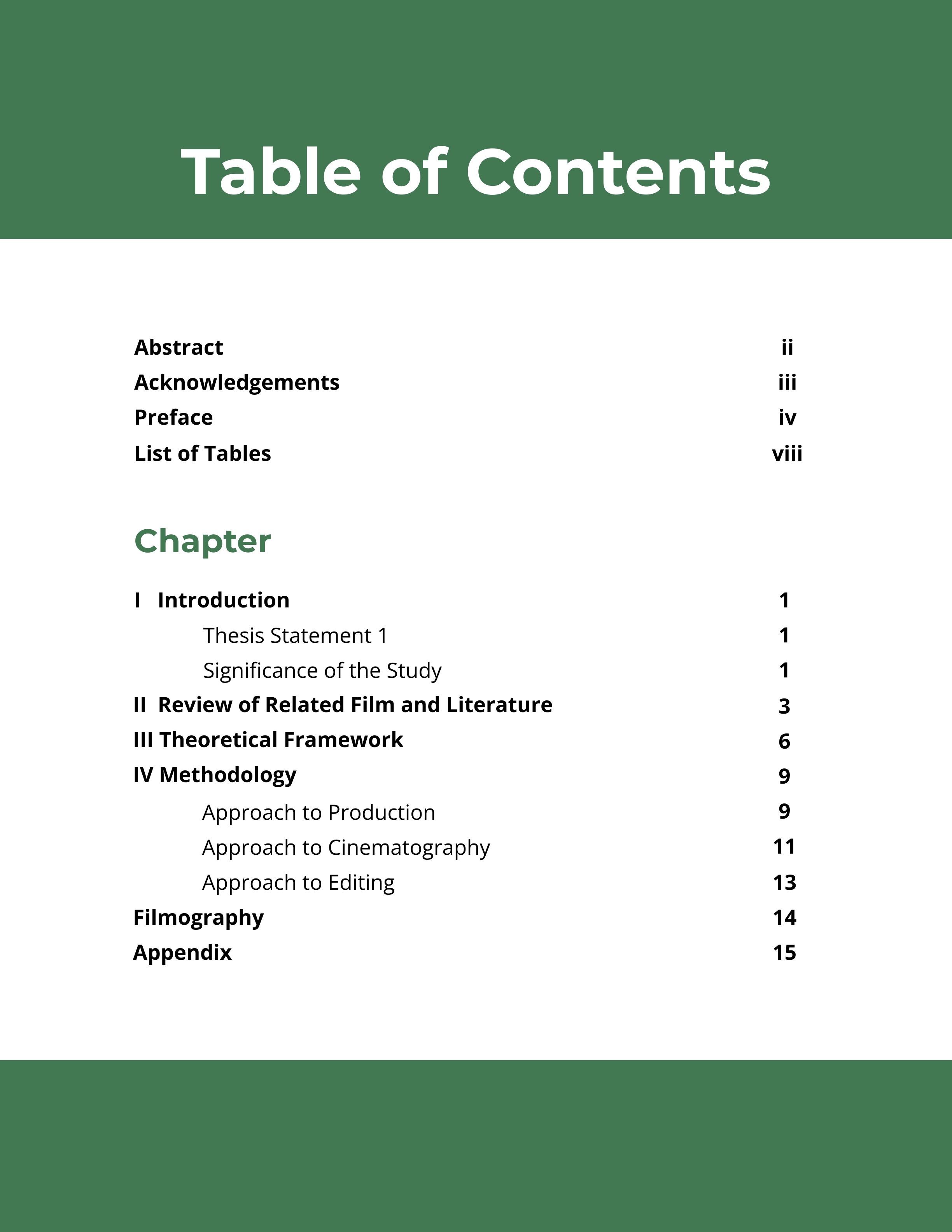Apa Table Of Contents Template Apa Table Of Contents Template