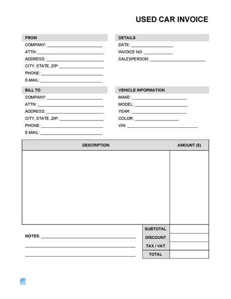 Auto Sales Invoice Template In Word And Pdf Format Download At Auto Sales Invoice Template In Word And Pdf Format Download At