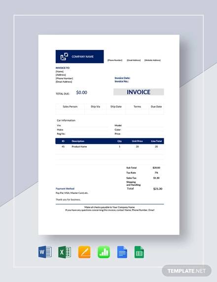 Automobile Invoice Templates Fill And Download Car Sale Invoice Automobile Invoice Templates Fill And Download Car Sale Invoice