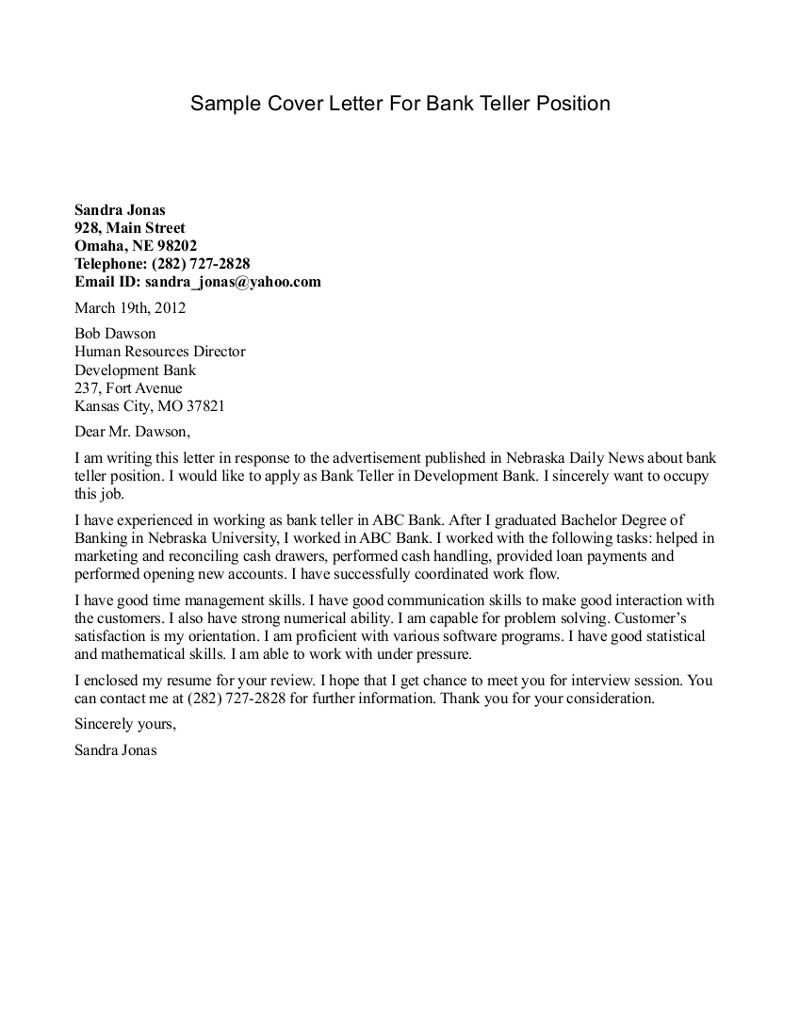 The Perfect Bank Teller Cover Letter: 8 Tips