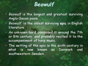 Beowulf Basic Literary Devices And Plot Summary Tpt Beowulf Basic Literary Devices And Plot Summary Tpt