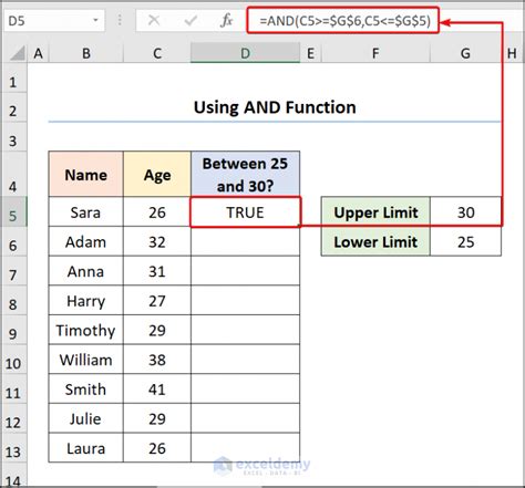 Excel's BETWEEN Function Made Easy