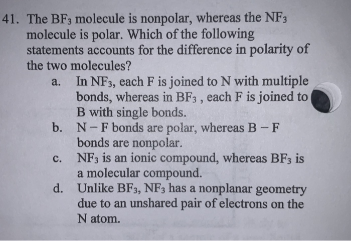 Bf3 Molecule Polar Bf3 Molecule Polar
