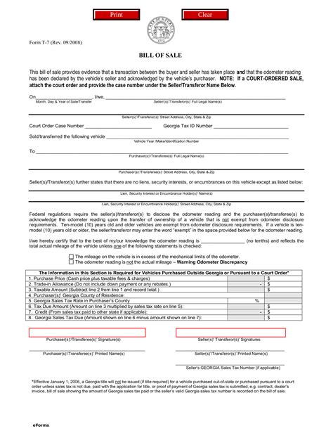 Bill of Sale: Your Guide to Georgia's Process