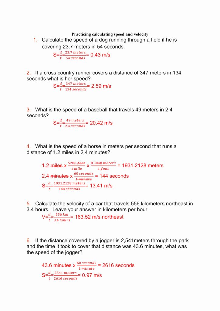 Calculating Speed