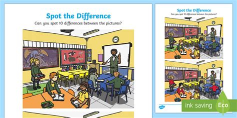 Classroom Spot The Difference Worksheet Teacher Made