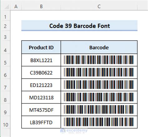 Mastering the Code 39 Font in Excel