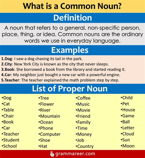 Common Noun And Proper Noun Definition And Examples Common Noun And Proper Noun Definition And Examples