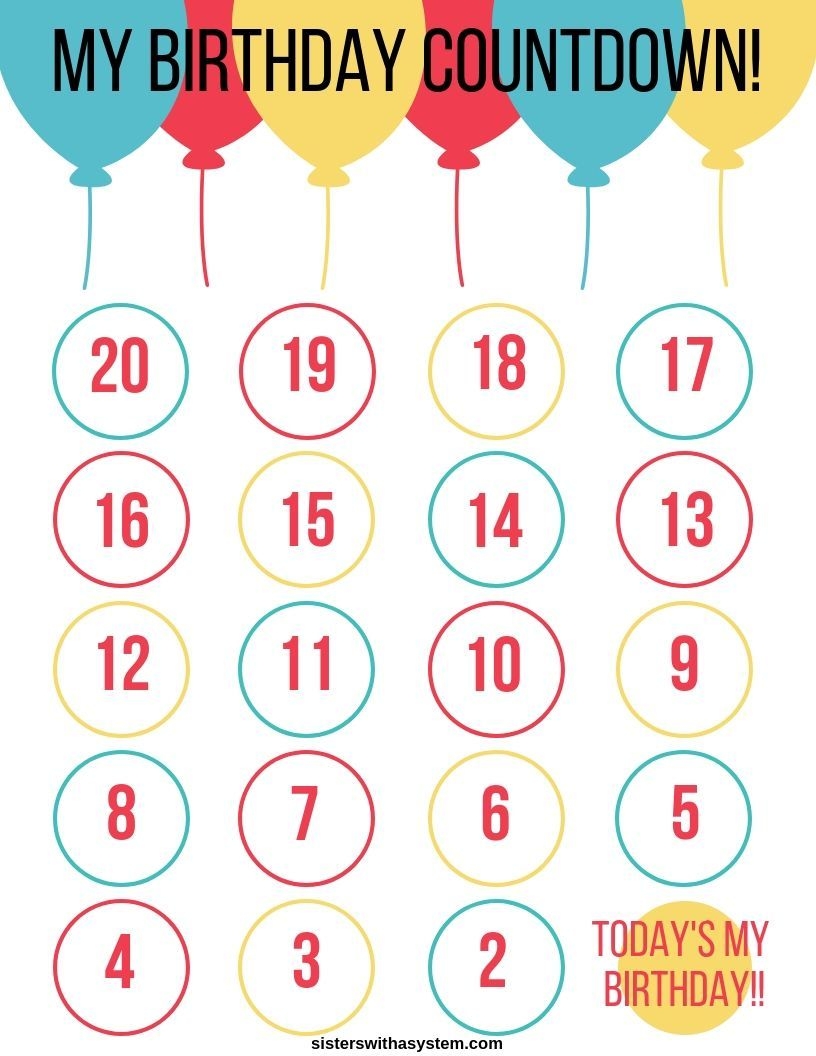 Countdown Chart Printable Countdown Chart Printable