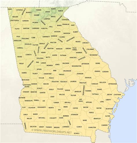 Counties In North Georgia Map United States Map Counties In North Georgia Map United States Map