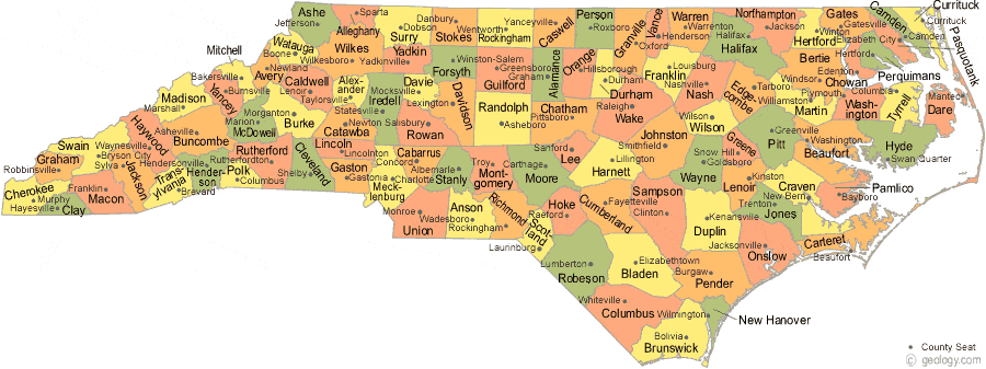 North Carolina's County Map: Unveiled