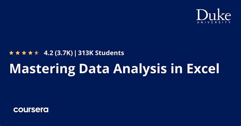Coursera Mastering Data Analysis In Excel Duke University