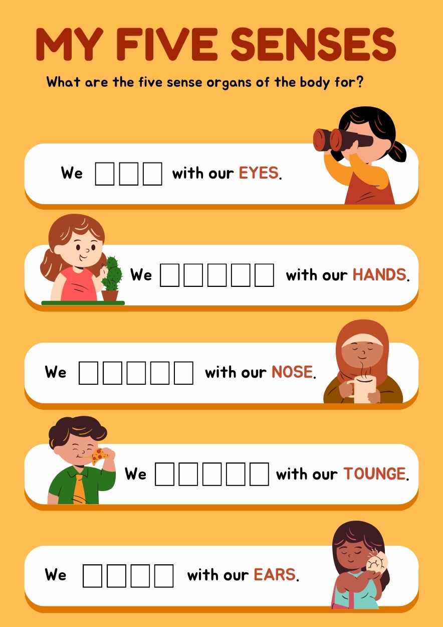 Cute The Five Senses Worksheet Free Ppt Google Slides Template Cute The Five Senses Worksheet Free Ppt Google Slides Template