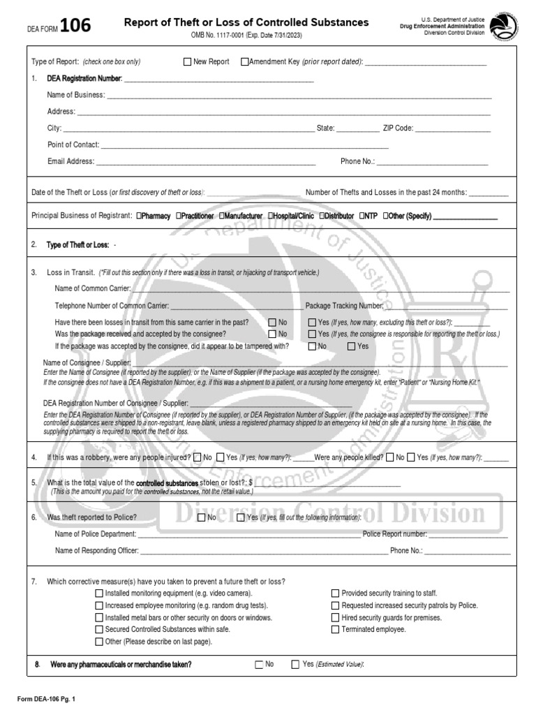 Mastering the DEA 106 Form Process