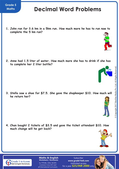 Decimal Word Problem Worksheets 5Th Grade Decimal Word Problem Worksheets 5Th Grade
