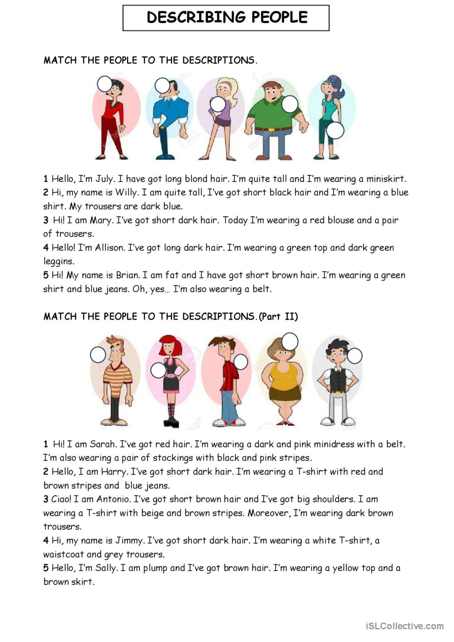 Describing People Worksheet 1 Vocabulary Grammar Material De La Describing People Worksheet 1 Vocabulary Grammar Material De La