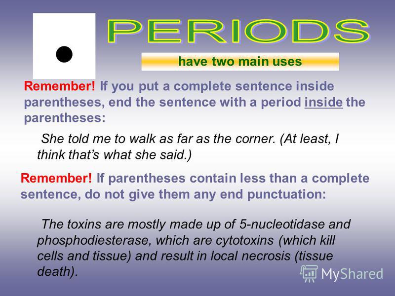 3 Tips: Periods and Parentheses