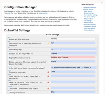 DokuWiki Settings Troubleshooting Guide