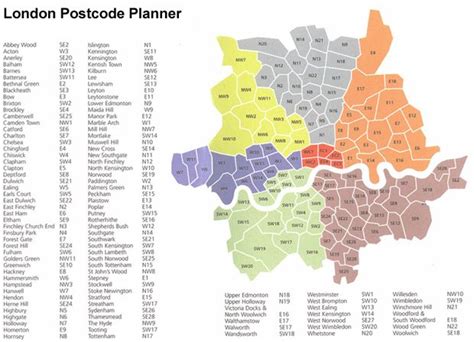 Elegant London Postcode Planner Coloured By District Amdcarleton Elegant London Postcode Planner Coloured By District Amdcarleton
