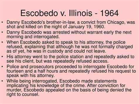 The Escobedo Case: A Legal Landmark
