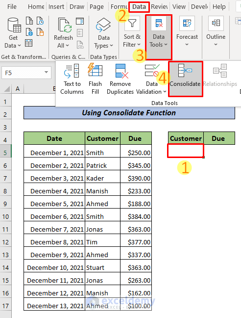 Excel Consolidate Function How To Consolidate Data In Excel Excel Consolidate Function How To Consolidate Data In Excel