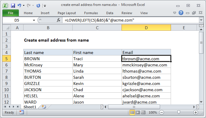 Excel Magic: Craft Emails with Names