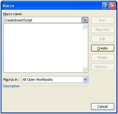 Excel Tutorial: Creating Insert Statements