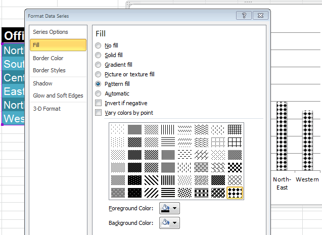 Excel: Fill Cells with Dots