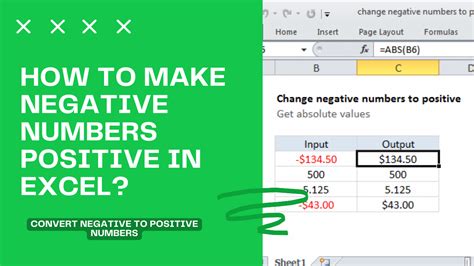 Excel Tips: Transform Negative Numbers to Positive