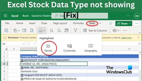 Excel Stock Data Type Not Showing Fix Excel Stock Data Type Not Showing Fix