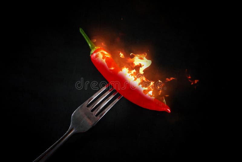 Fiery Hot Red Chili Peppers On A Fork Stock Photo Image Of Dieting Fiery Hot Red Chili Peppers On A Fork Stock Photo Image Of Dieting