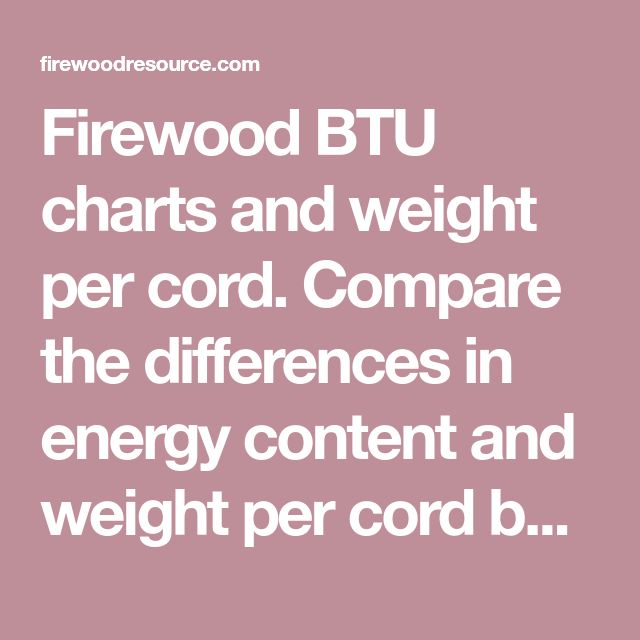 Firewood Btu Charts And Weight Per Cord Compare The Differences In Firewood Btu Charts And Weight Per Cord Compare The Differences In