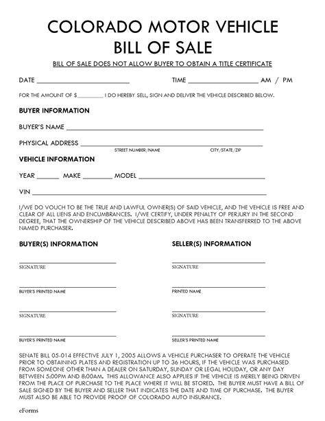 Free Colorado Motor Vehicle Bill Of Sale Form Pdf Free Colorado Motor Vehicle Bill Of Sale Form Pdf