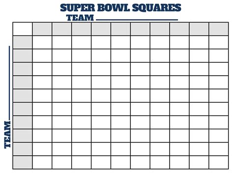 Free Printable Super Bowl Squares Template Free Printable Super Bowl Squares Template