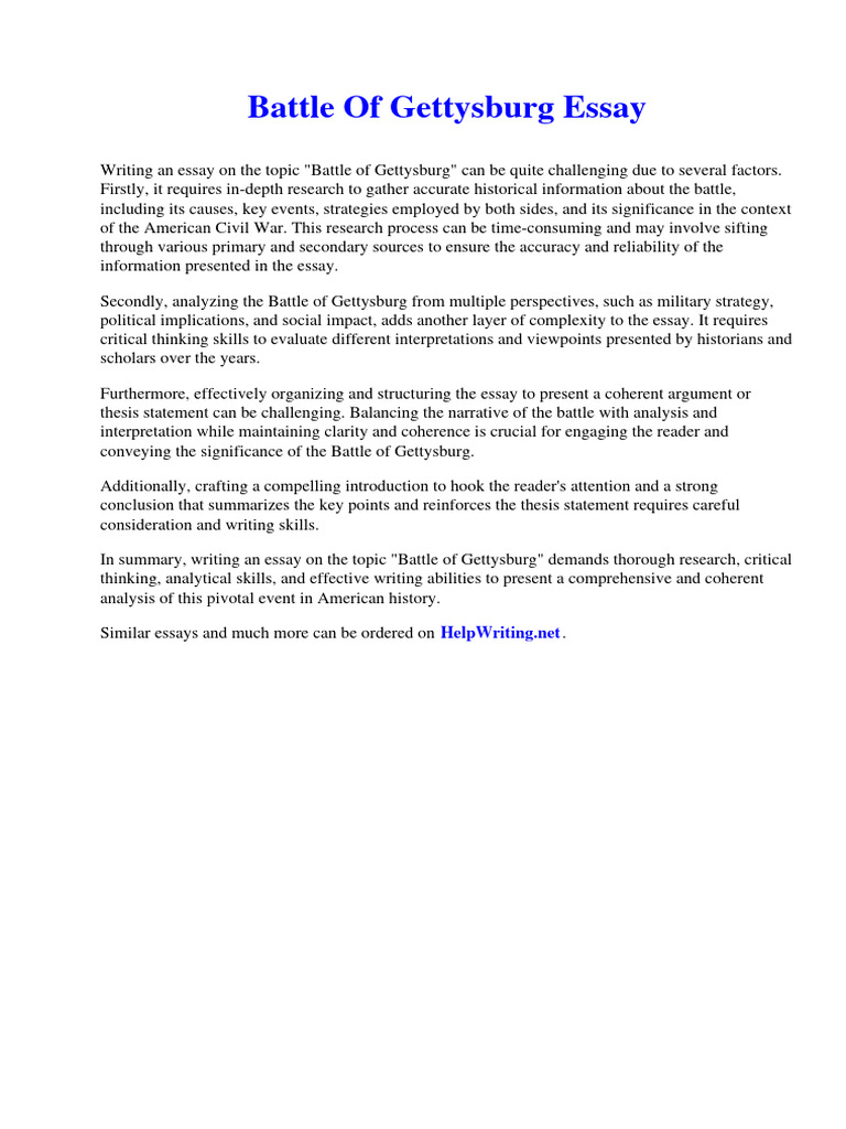 Gettysburg Address Essay The Battle Of Gettysburg Changed Everything Gettysburg Address Essay The Battle Of Gettysburg Changed Everything