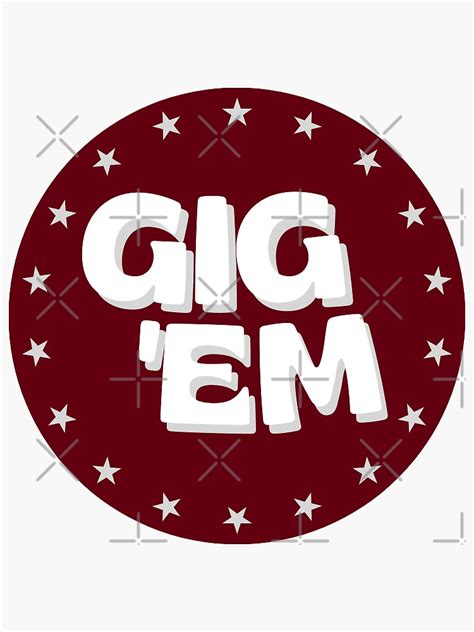 Gig Em Sticker For Sale By Madamright Redbubble Gig Em Sticker For Sale By Madamright Redbubble
