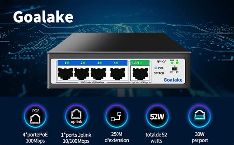 Goalake Switch Poe 5 Ports 100Mbps 4 Ports Poe 52W Pour Tous Les Ports Poe Ieee 802 3Af At Goalake Switch Poe 5 Ports 100Mbps 4 Ports Poe 52W Pour Tous Les Ports Poe Ieee 802 3Af At