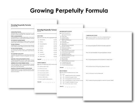 Growing Perpetuity Formula Teaching Resources