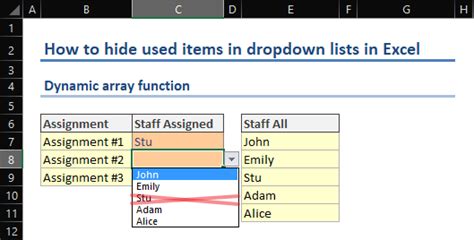 Hide Items: A Guide to Dynamic Excel Dropdown