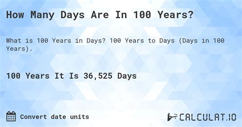 Unveiling the 100-Year Mystery: Day Count